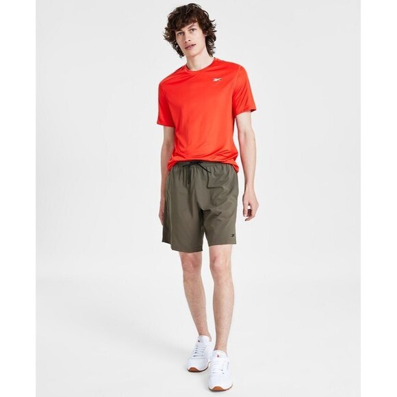 Reebok Men's Short Sleeve Crewneck Training Tech T-Shirt Logo Orange M - Picture 2 of 4